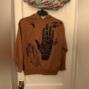 Girls hoodie UO Sz small black and tan